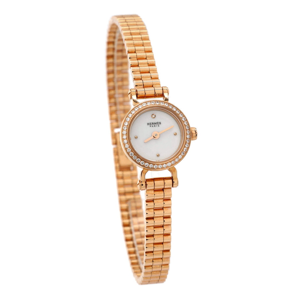Faubourg Quartz Watch Rose Gold with Diamond Bezel and Marker 16