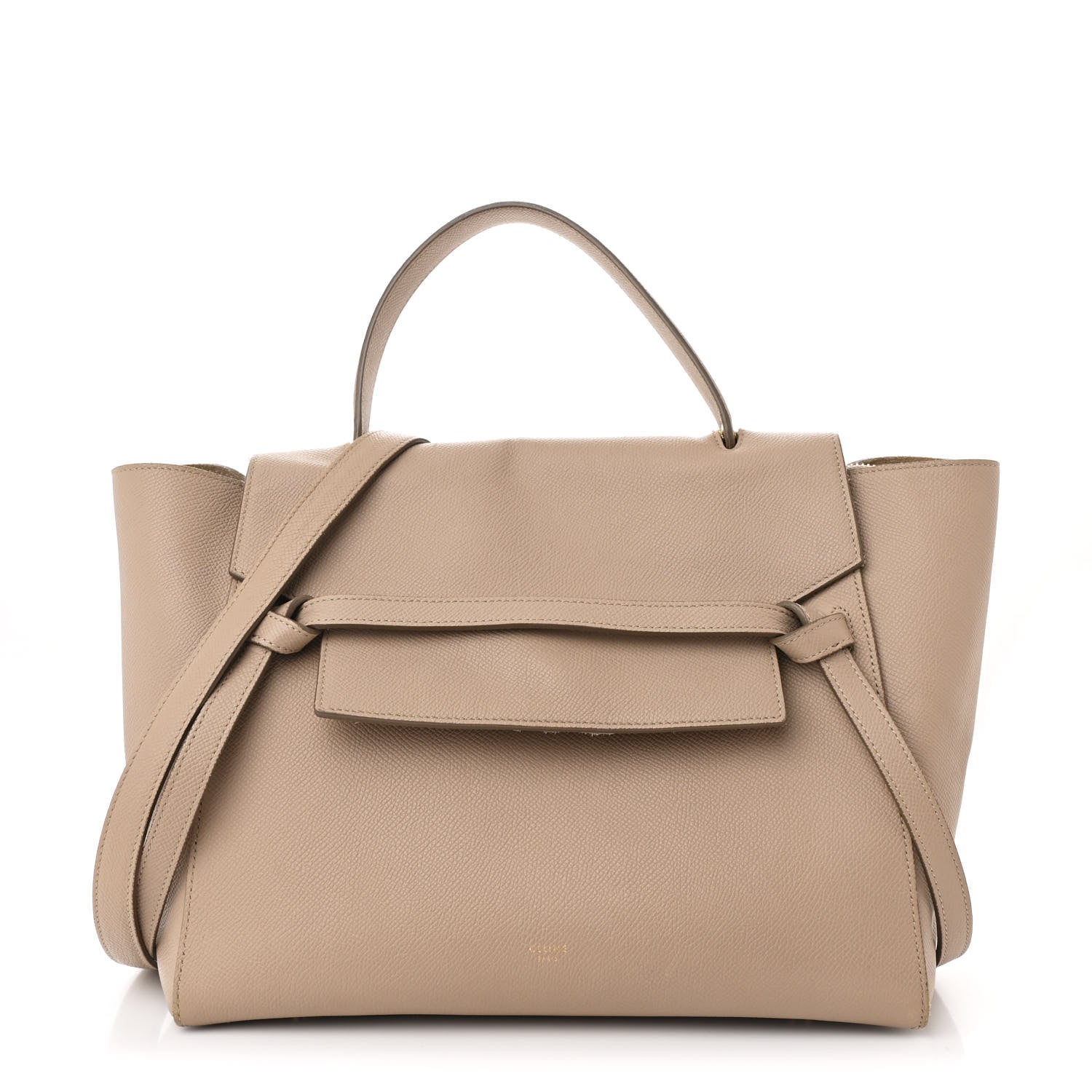 Grained Calfskin Mini Belt Bag Light Taupe
