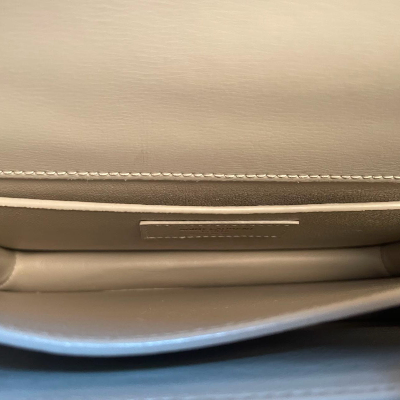 Saint Laurent Sunset Medium Bag in White Blanc  Calfskin with Gold Hardware