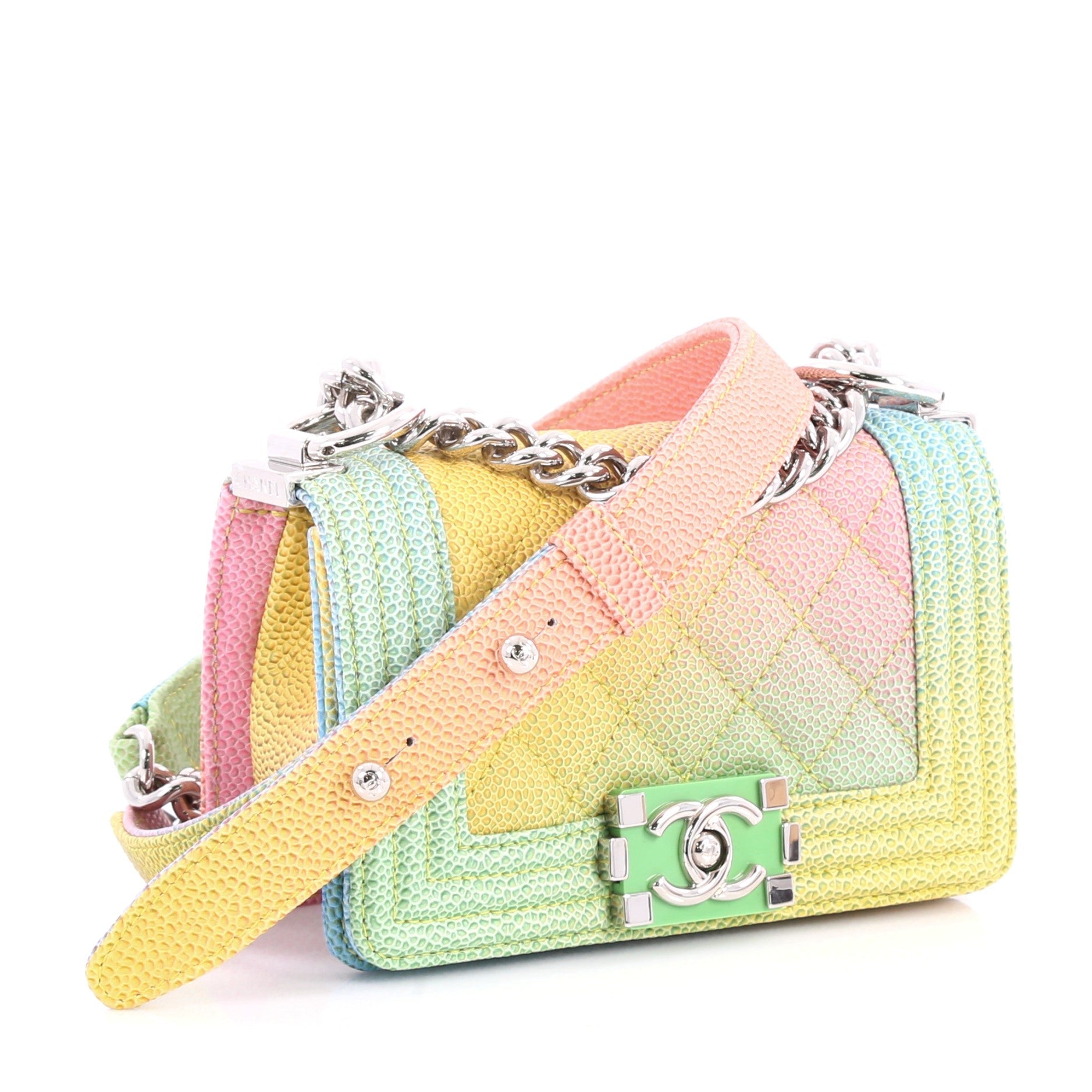 Cuba Rainbow Boy Flap Bag Quilted Painted Caviar Mini