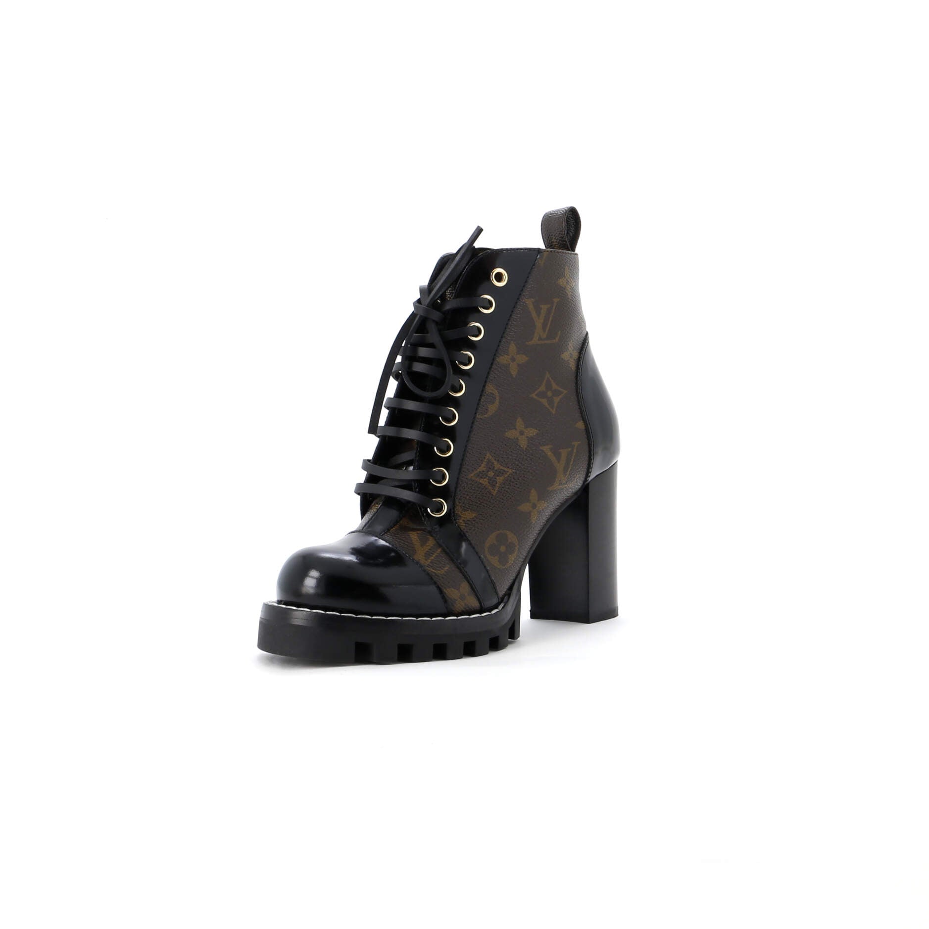 Women's Star Trail Ankle Boots Monogram Canvas with Patent