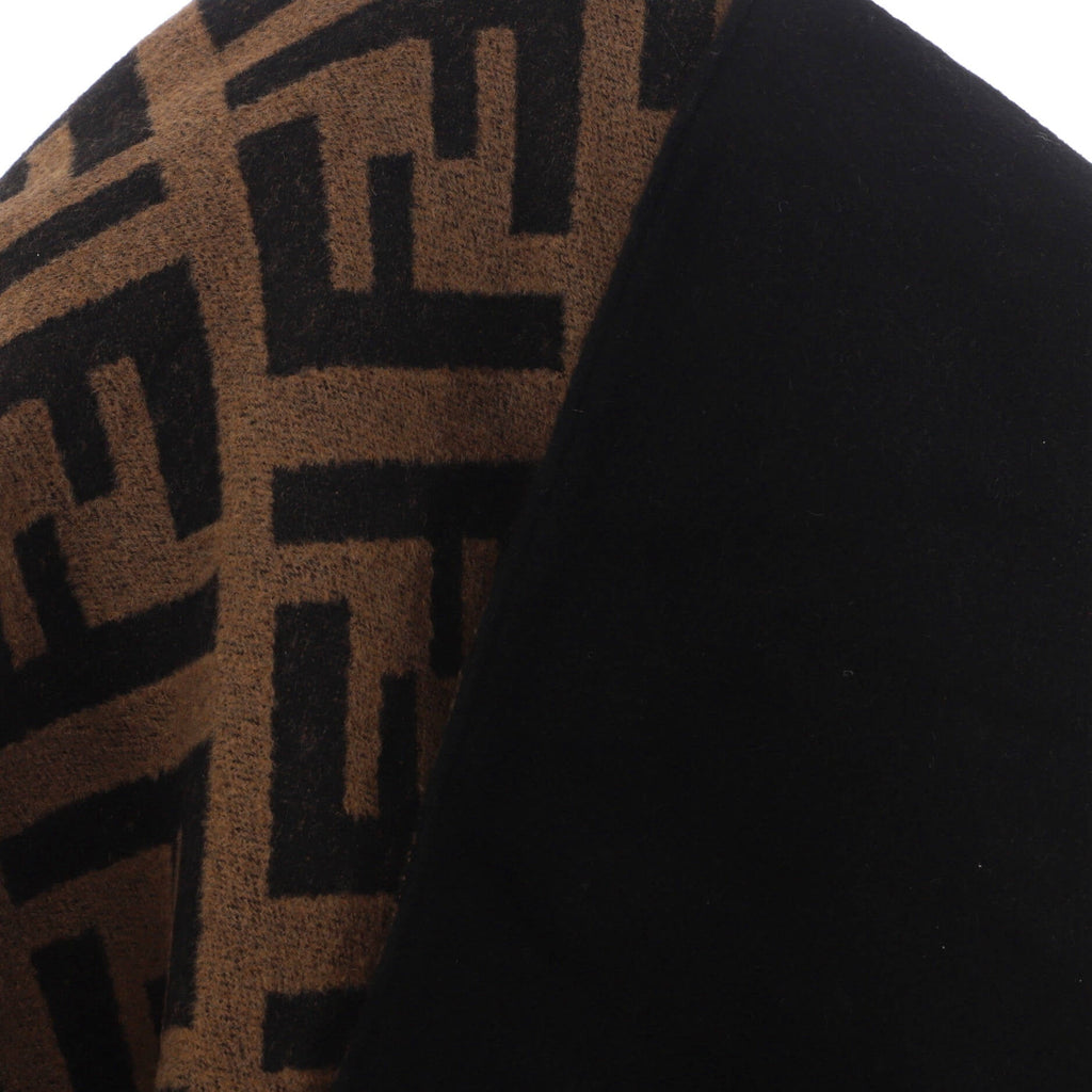 Women's Fringe Reversible Poncho Wool and Cashmere