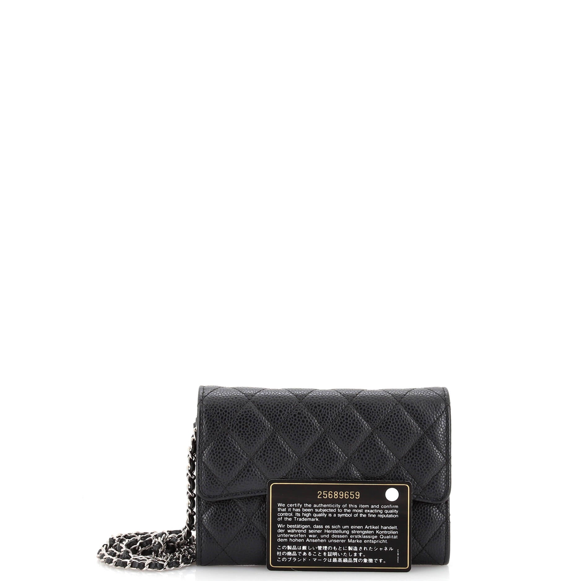 Classic Flap Wallet Crossbody Bag Quilted Caviar Mini