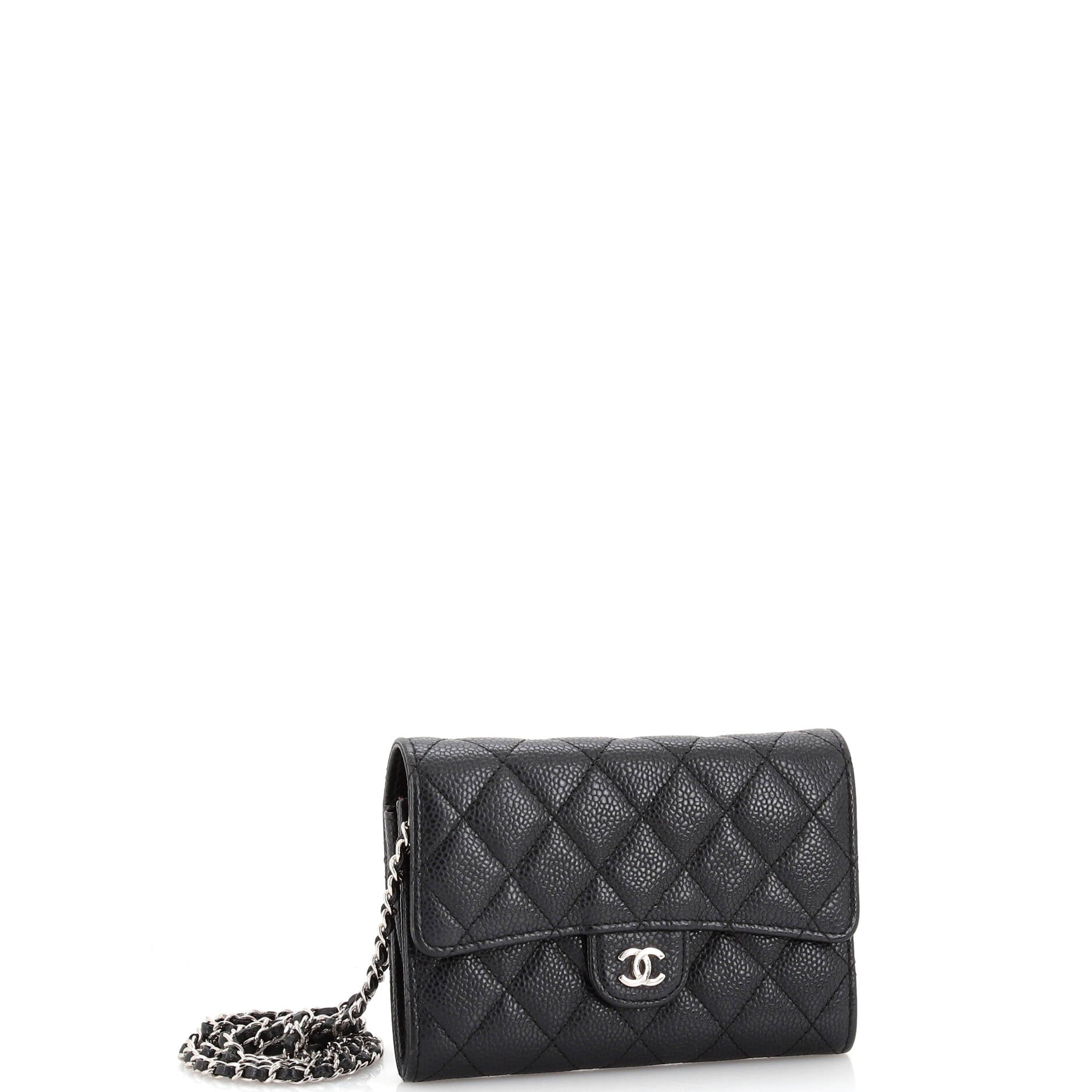 Classic Flap Wallet Crossbody Bag Quilted Caviar Mini