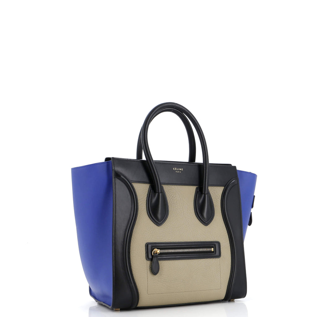 Tricolor Luggage Bag Leather Mini
