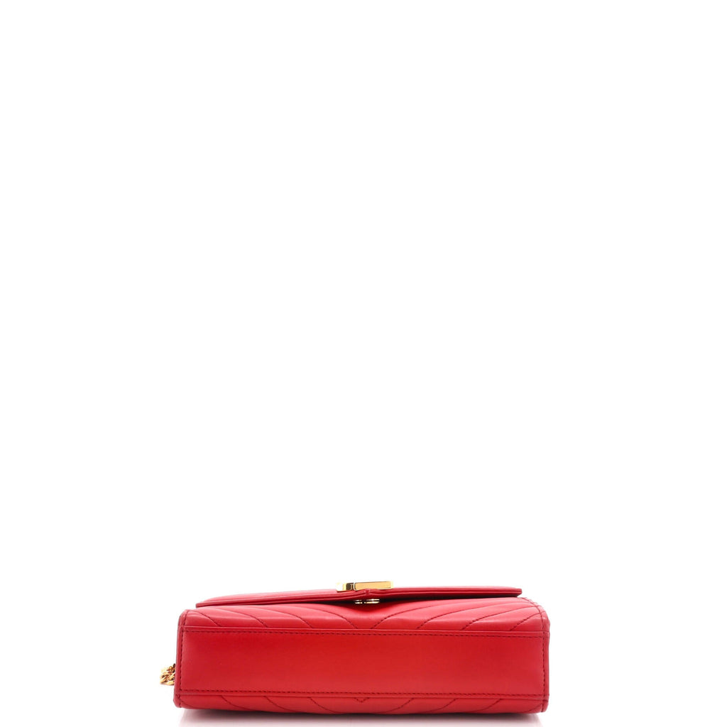 Classic Monogram Envelope Satchel Matelasse Chevron Leather Small