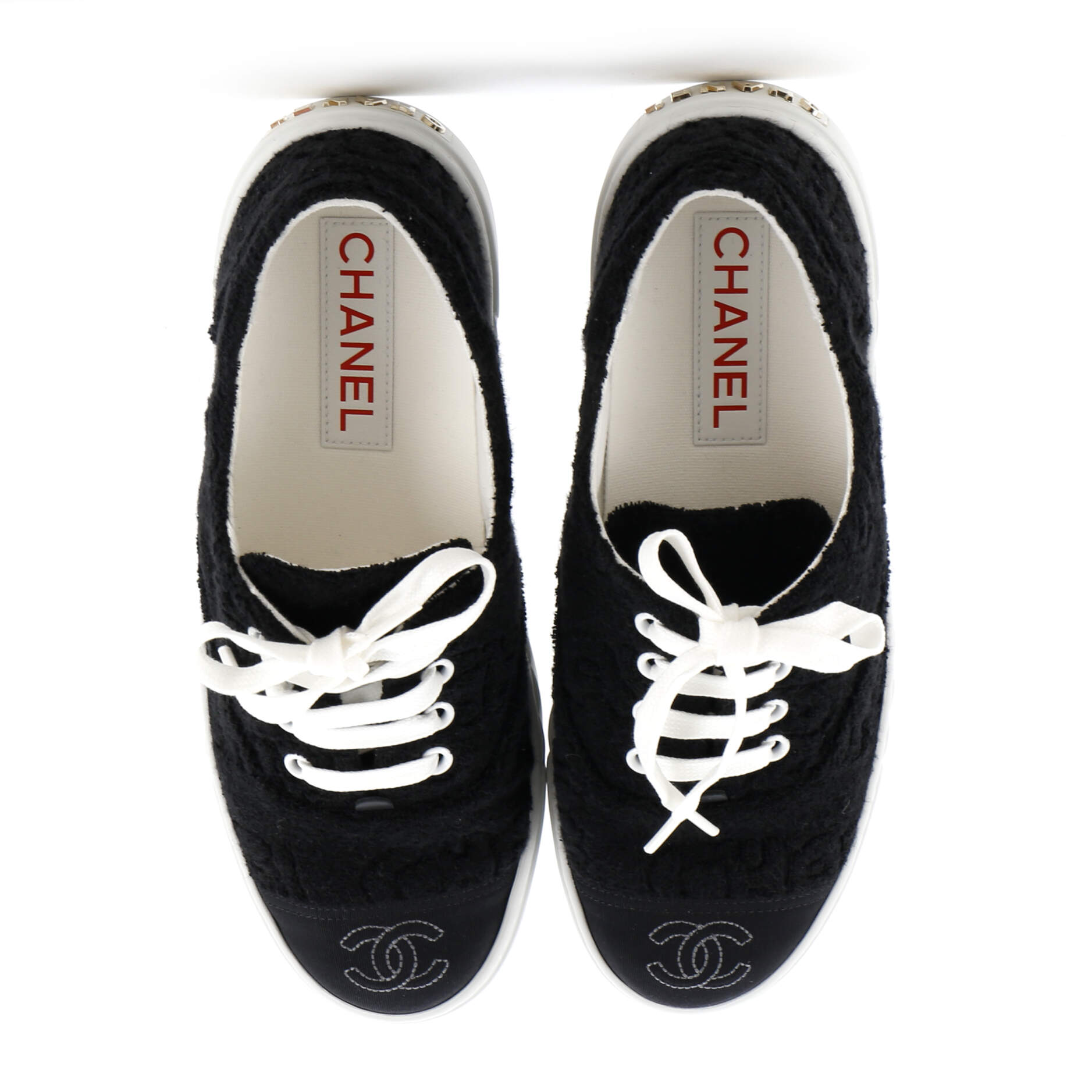 Women's CC Cap Toe Sneakers Shearling with Grosgrain