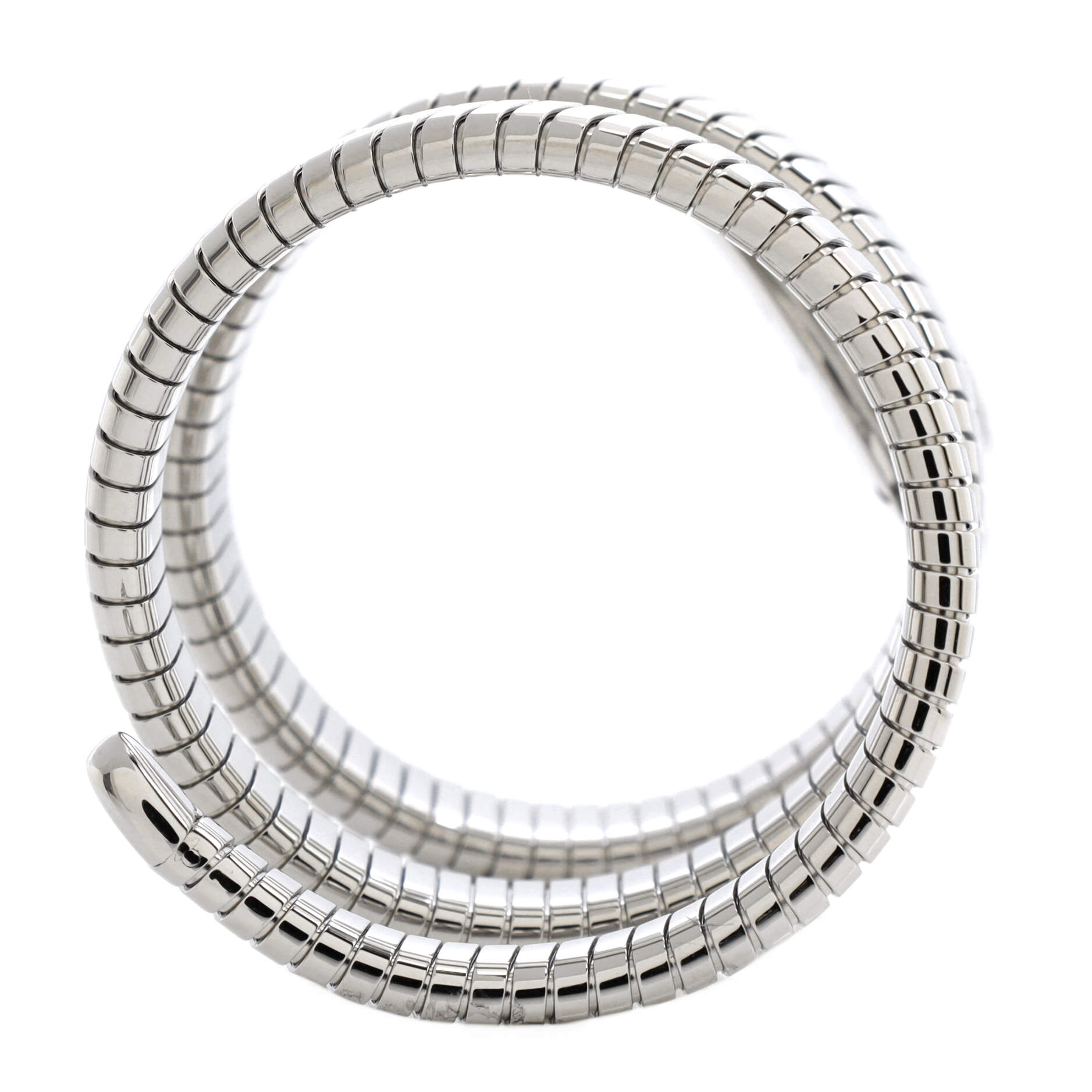 Serpenti Tubogas Double Spiral Quartz Watch Stainless Steel with Diamond Bezel 23
