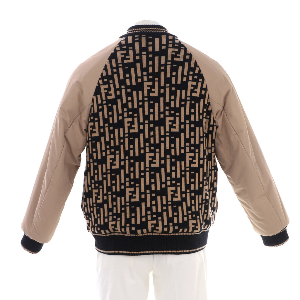 Men's Reversible Bomber Jacket Zucca Wool and Cotton and Nylon Blend