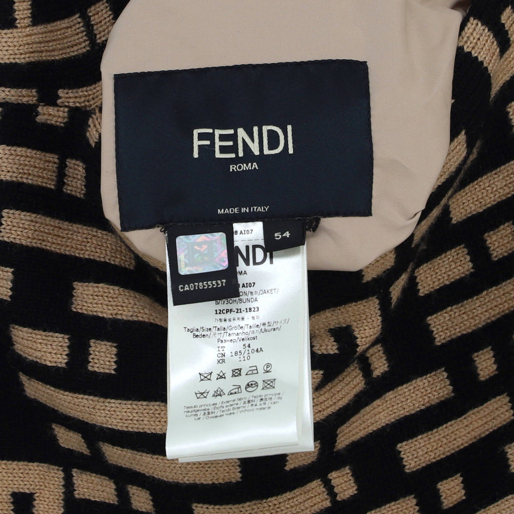 Men's Reversible Bomber Jacket Zucca Wool and Cotton and Nylon Blend