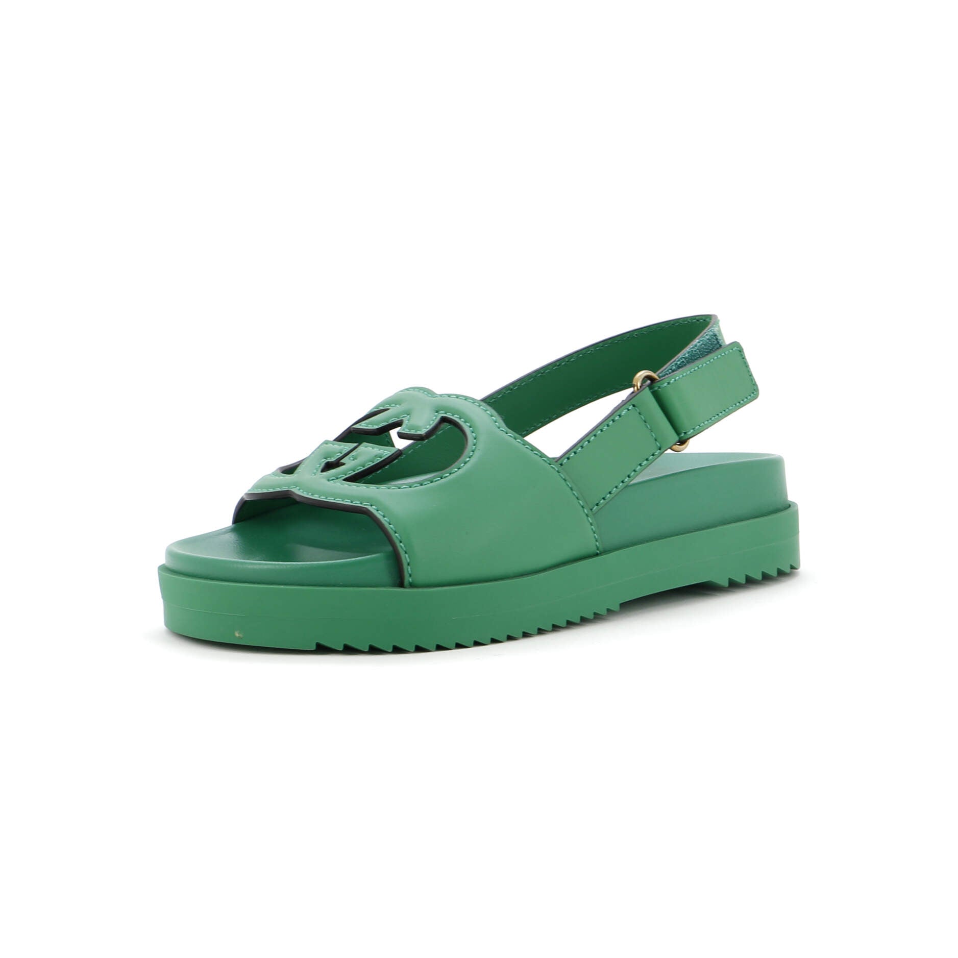 Women's Interlocking G Cut-Out Slingback Sandals Leather