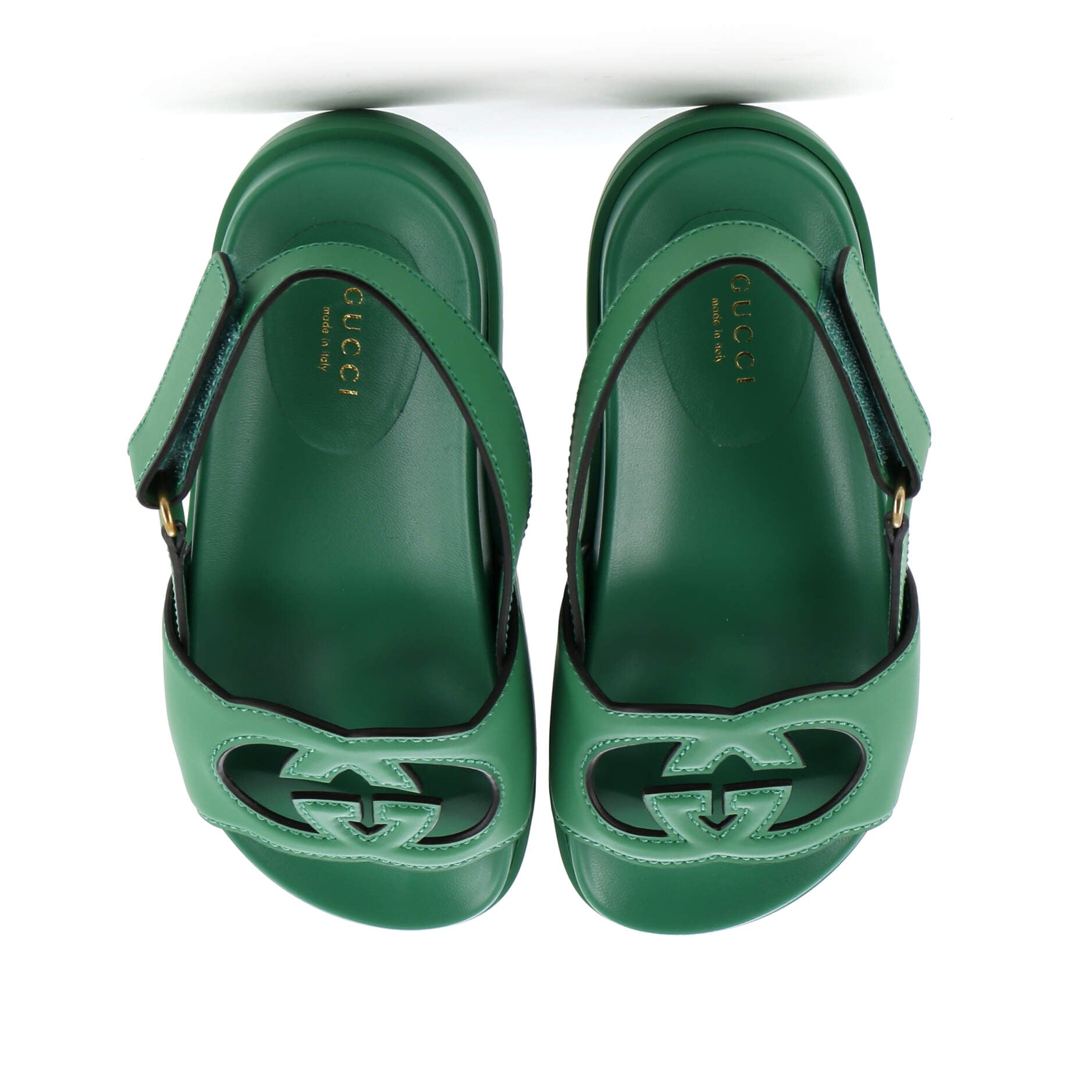 Women's Interlocking G Cut-Out Slingback Sandals Leather