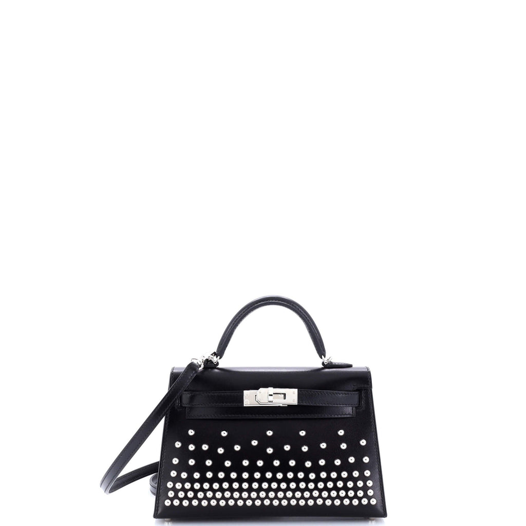 Kelly Mini II Bag Limited Edition Clouté Studded Box Calf 20