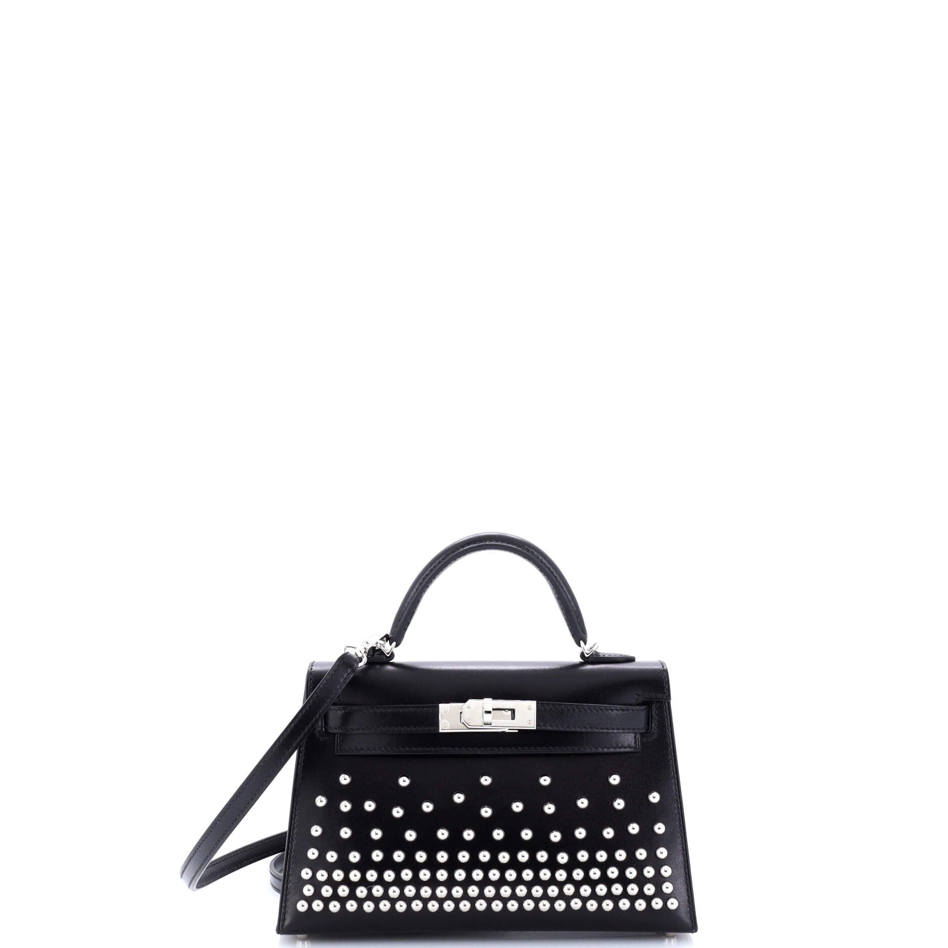 Kelly Mini II Bag Limited Edition Clouté Studded Box Calf 20