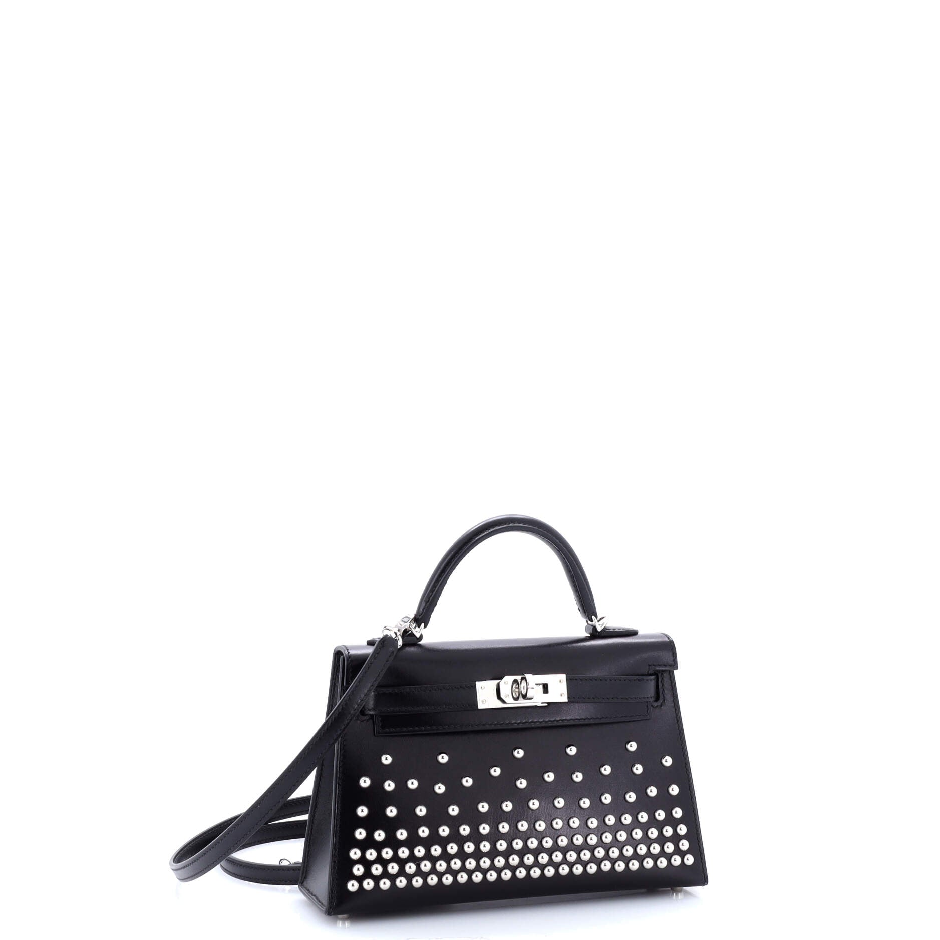 Kelly Mini II Bag Limited Edition Clouté Studded Box Calf 20