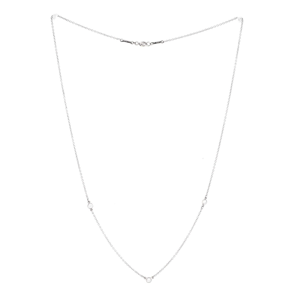 Elsa Peretti Diamonds by the Yard 3 Stone Necklace Platinum and Diamonds