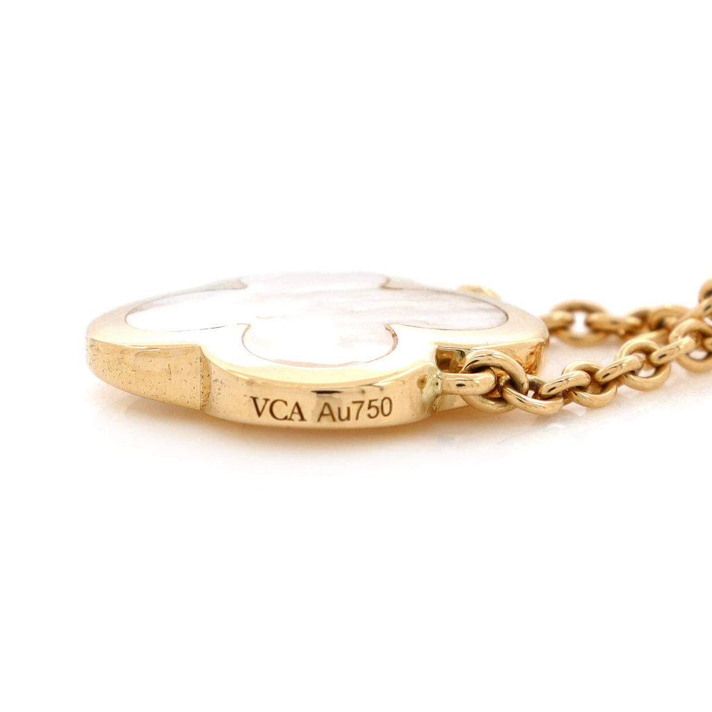 Pure Alhambra Pendant Necklace 18K Yellow Gold and Mother of Pearl