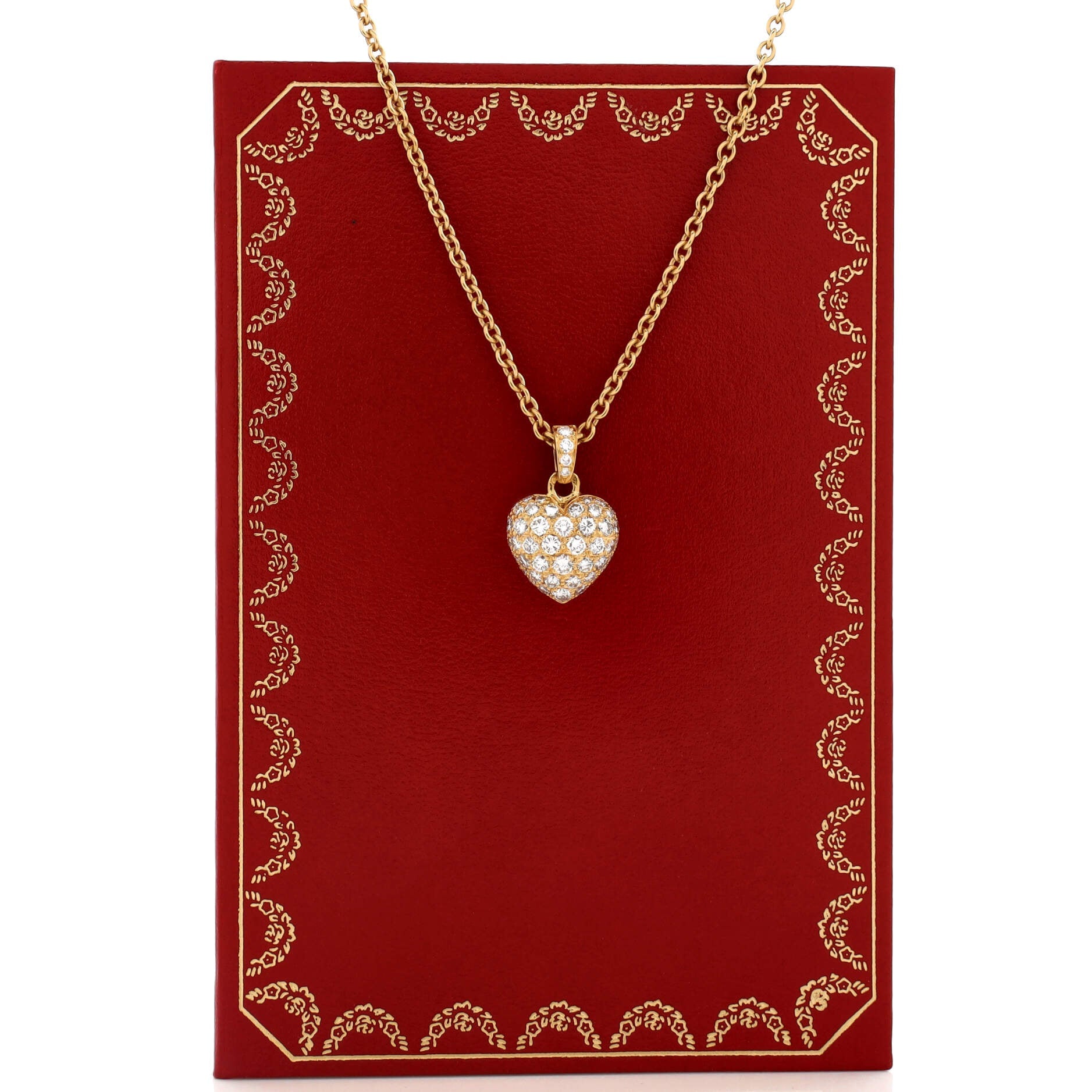 Heart Pendant Necklace 18K Yellow Gold with Diamonds