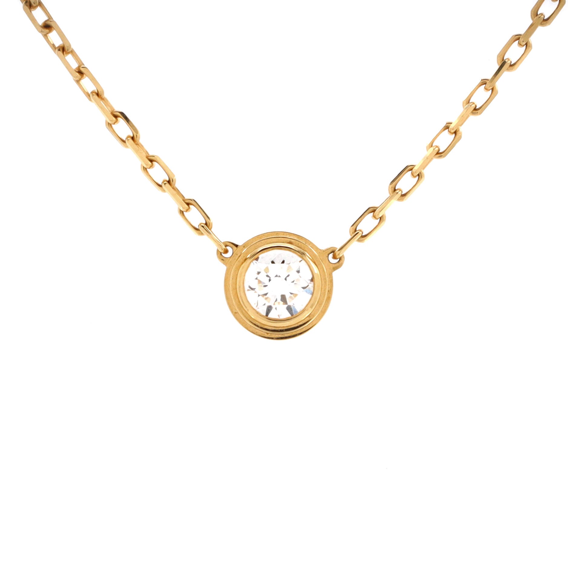 D'Amour Pendant Necklace 18K Yellow Gold with Diamond Large