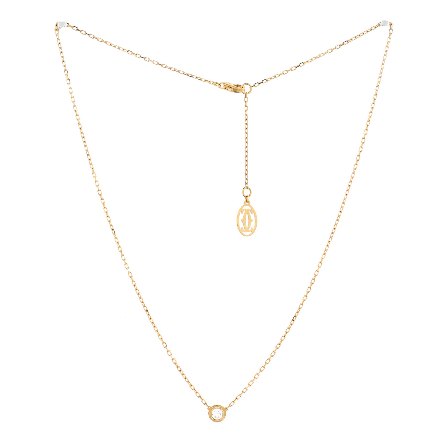 D'Amour Pendant Necklace 18K Yellow Gold with Diamond Large
