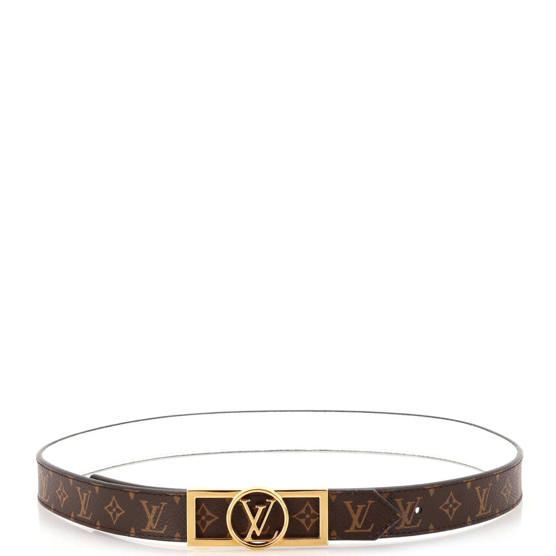 Dauphine Reversible Belt Monogram Canvas and Leather Thin 80