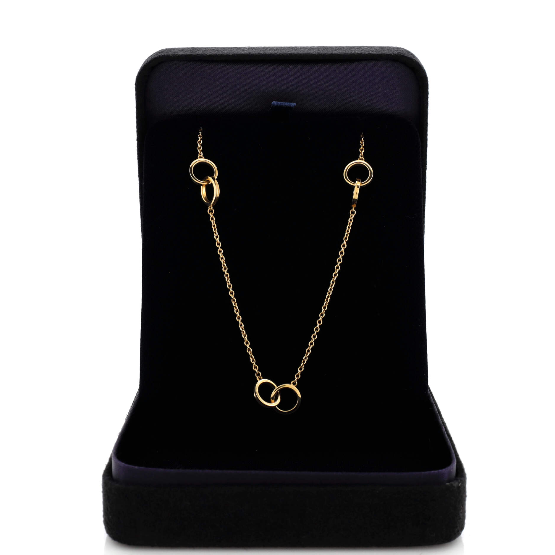1837 Multiple Interlocking Circles Long Necklace 18K Yellow Gold
