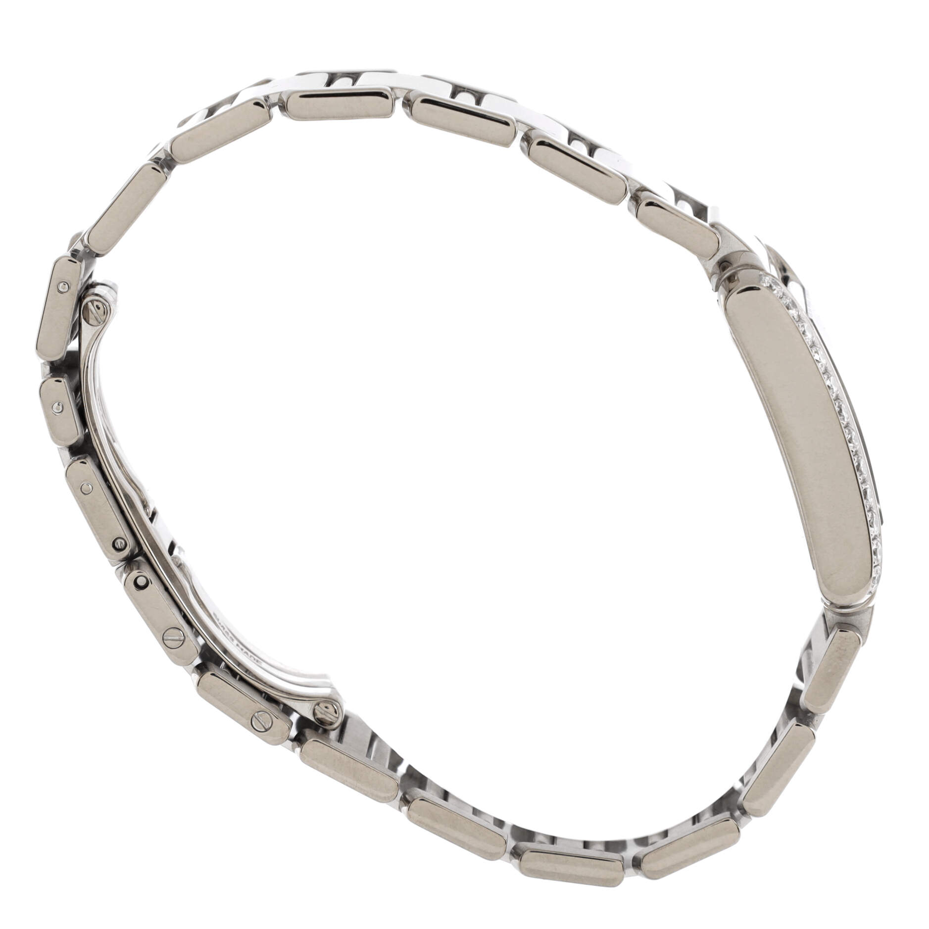 Tank Francaise Quartz Watch White Gold with Diamond Bezel 20