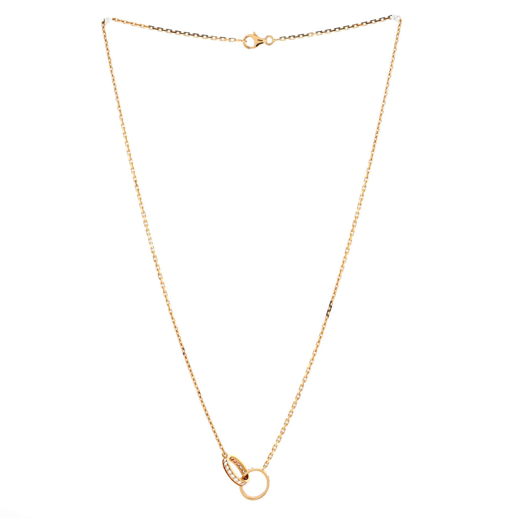 Love Interlocking Necklace 18K Rose Gold with Diamonds