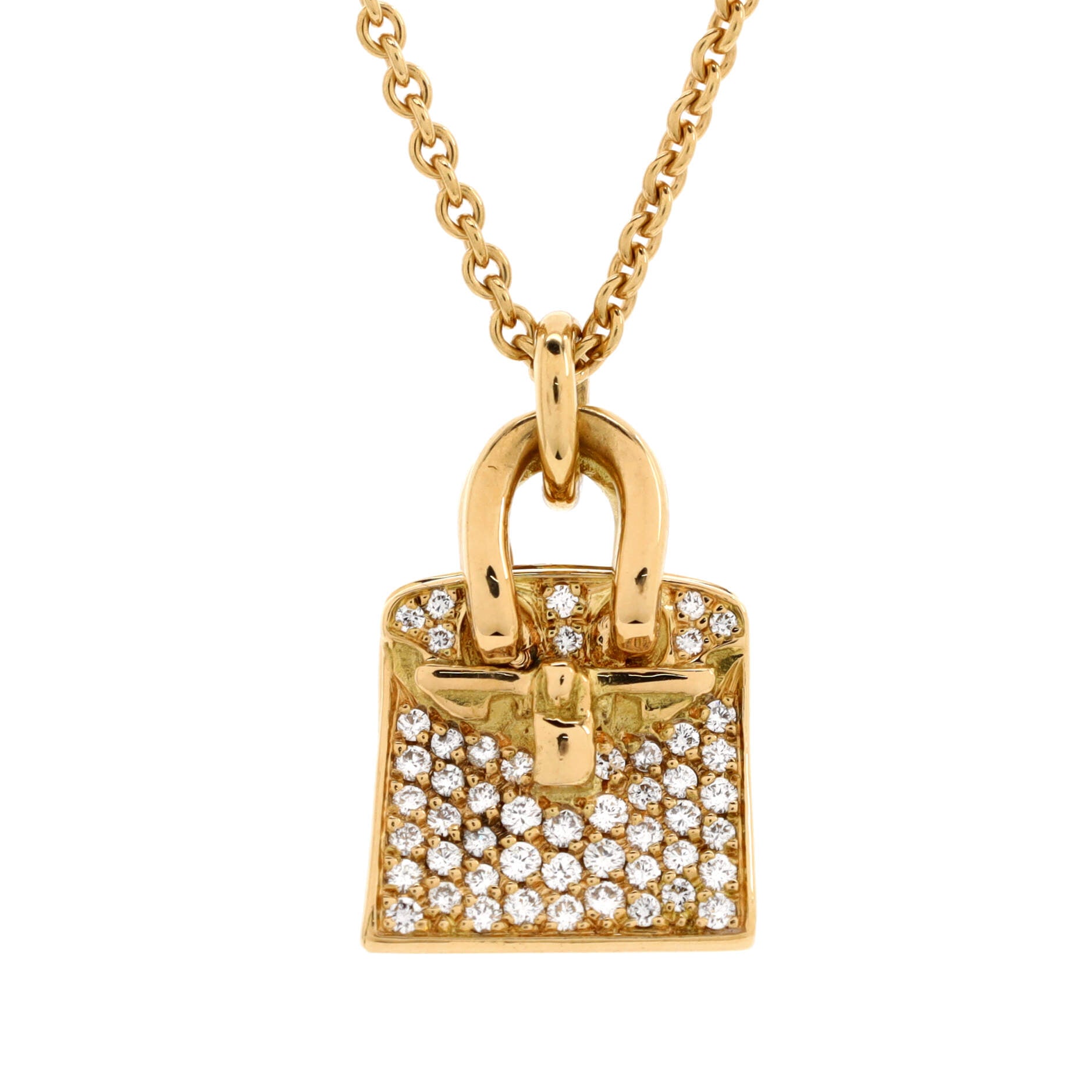 Birkin Amulette NM Pendant Necklace 18K Yellow Gold and Diamonds