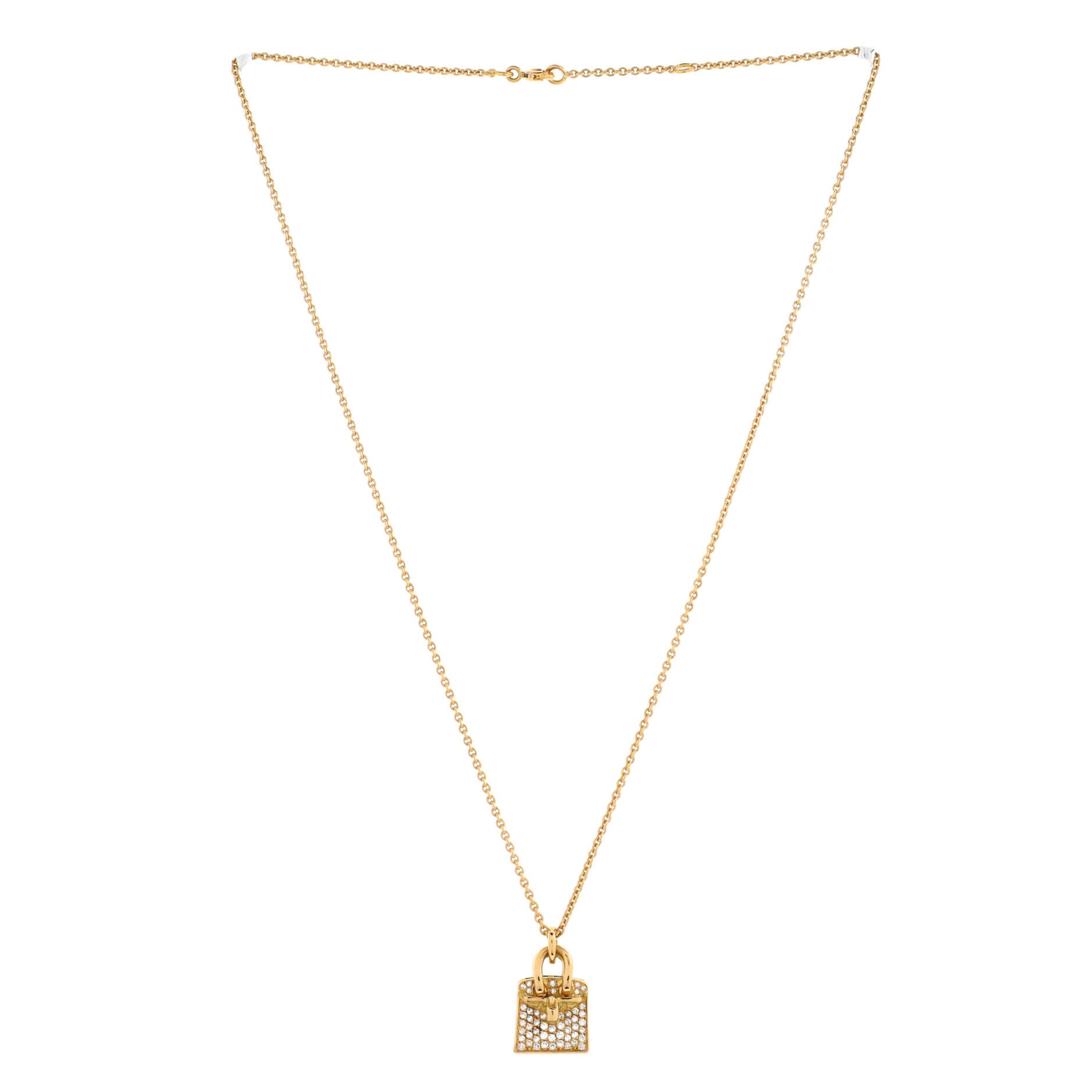 Birkin Amulette NM Pendant Necklace 18K Yellow Gold and Diamonds
