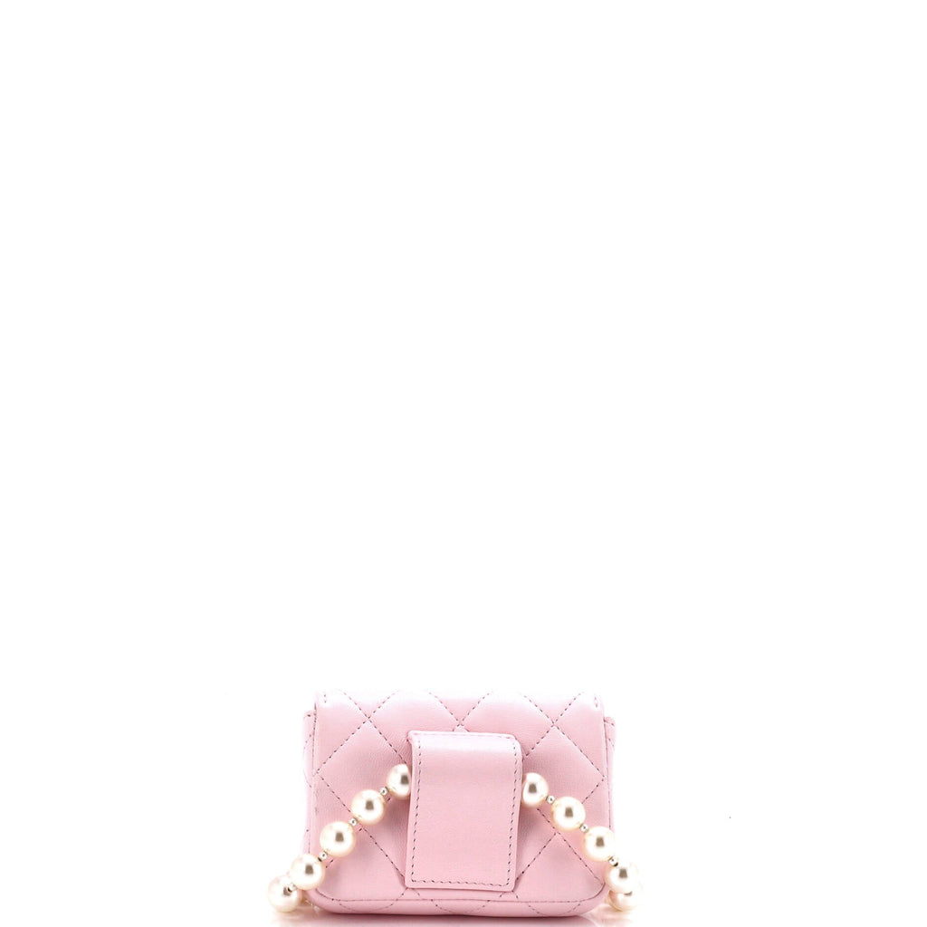 Pearl Strap CC Chain Belt Bag Quilted Lambskin Mini