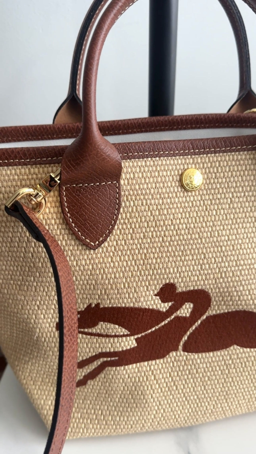 Longchamp Saint Tropez XS Brown Leather / Natural Bag