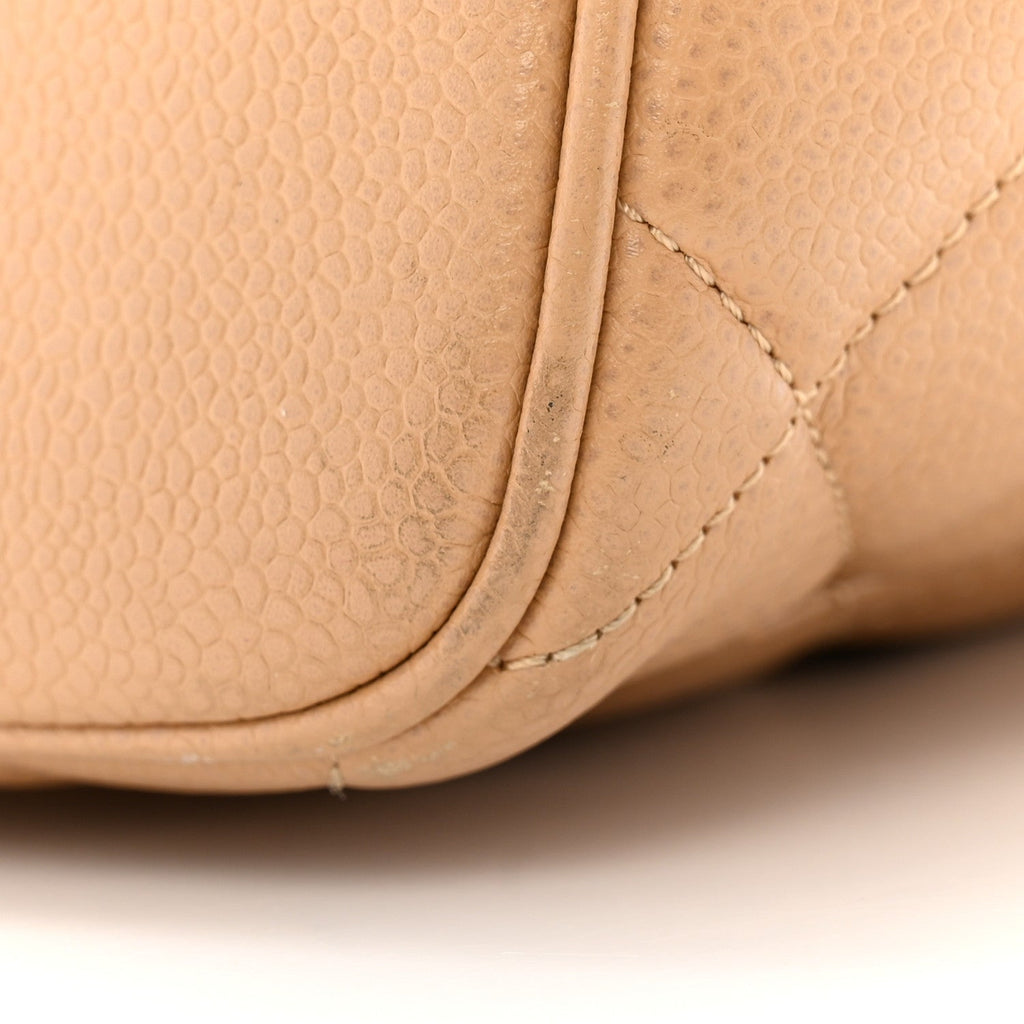 Caviar Quilted Medallion Tote Beige