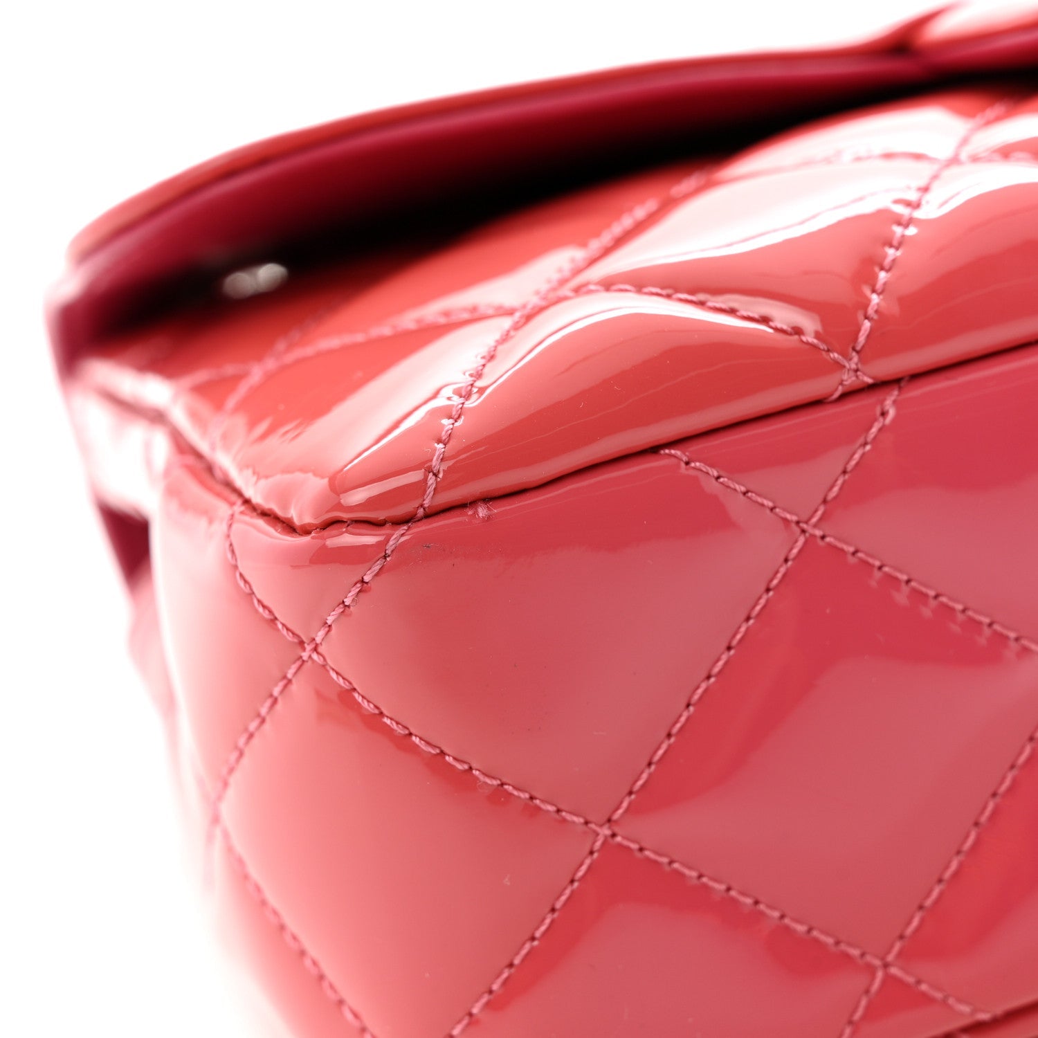 Patent Quilted Small Coco Shine Flap Pink