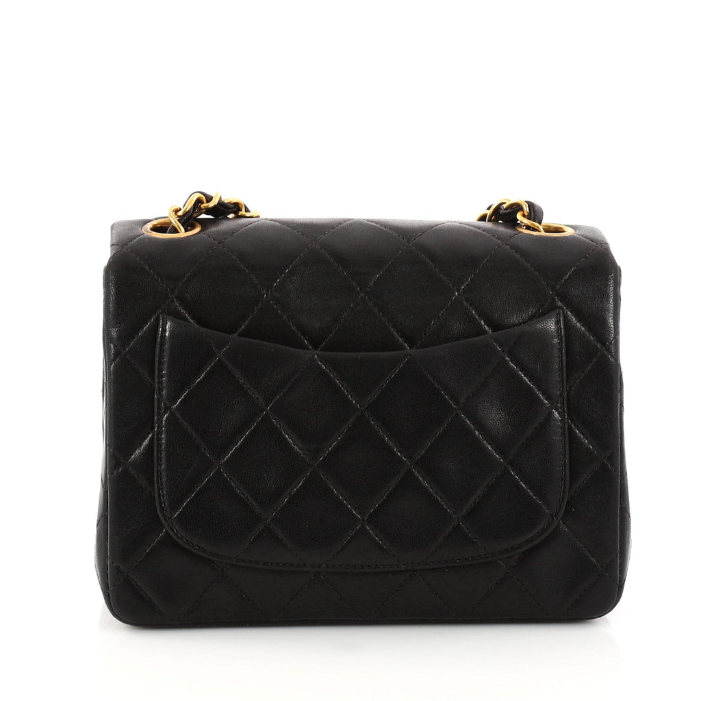 Vintage Square Classic Single Flap Bag Quilted Lambskin Mini
