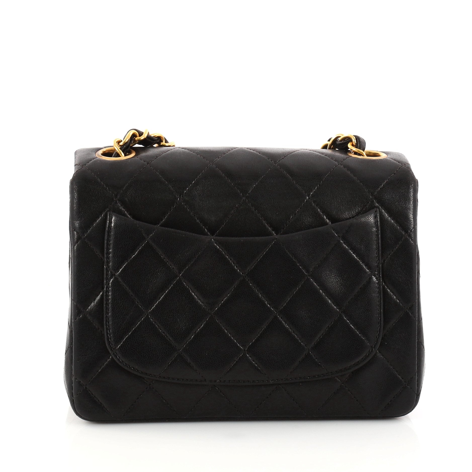 Vintage Square Classic Single Flap Bag Quilted Lambskin Mini