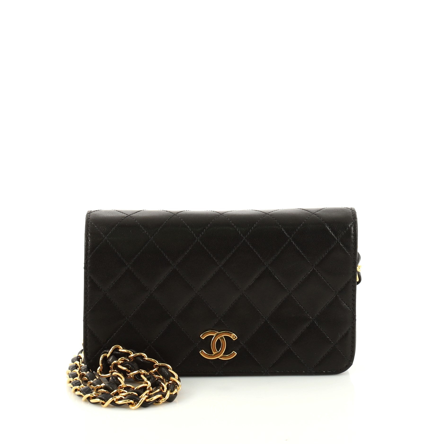 Vintage 3 Way Full Flap Bag Quilted Lambskin Mini
