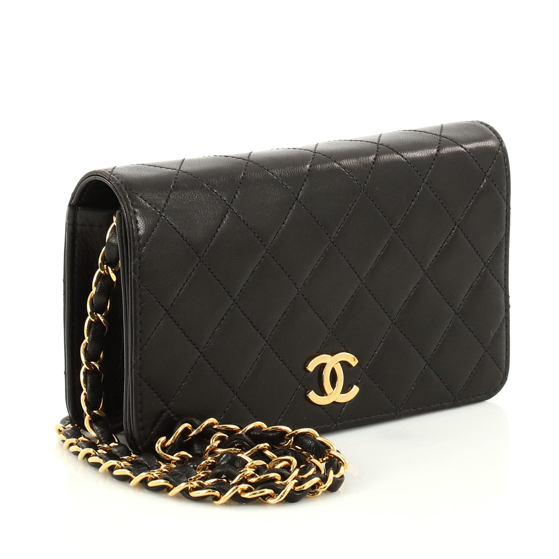 Vintage 3 Way Full Flap Bag Quilted Lambskin Mini