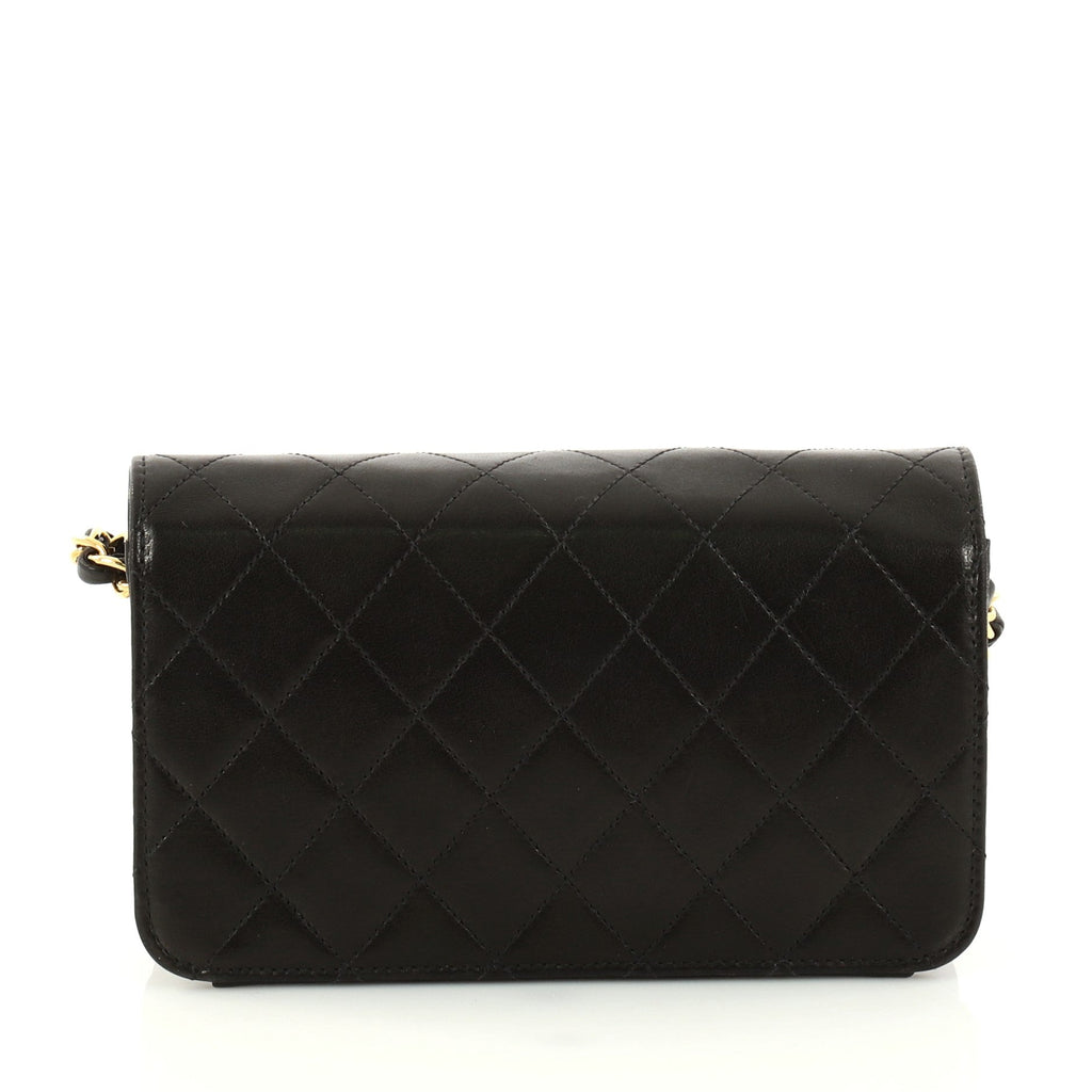 Vintage 3 Way Full Flap Bag Quilted Lambskin Mini