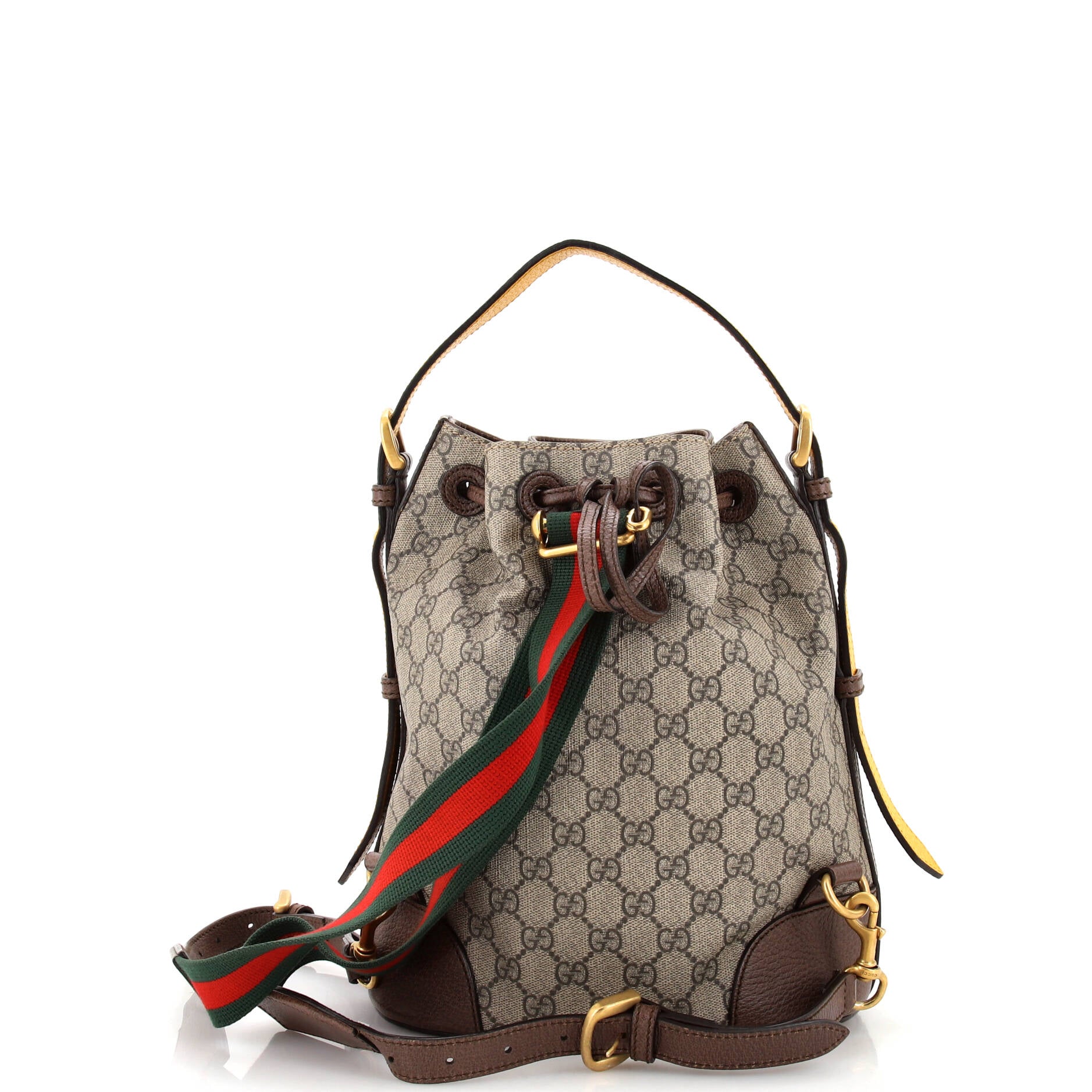 Neo Vintage Drawstring Bucket Backpack GG Coated Canvas Mini