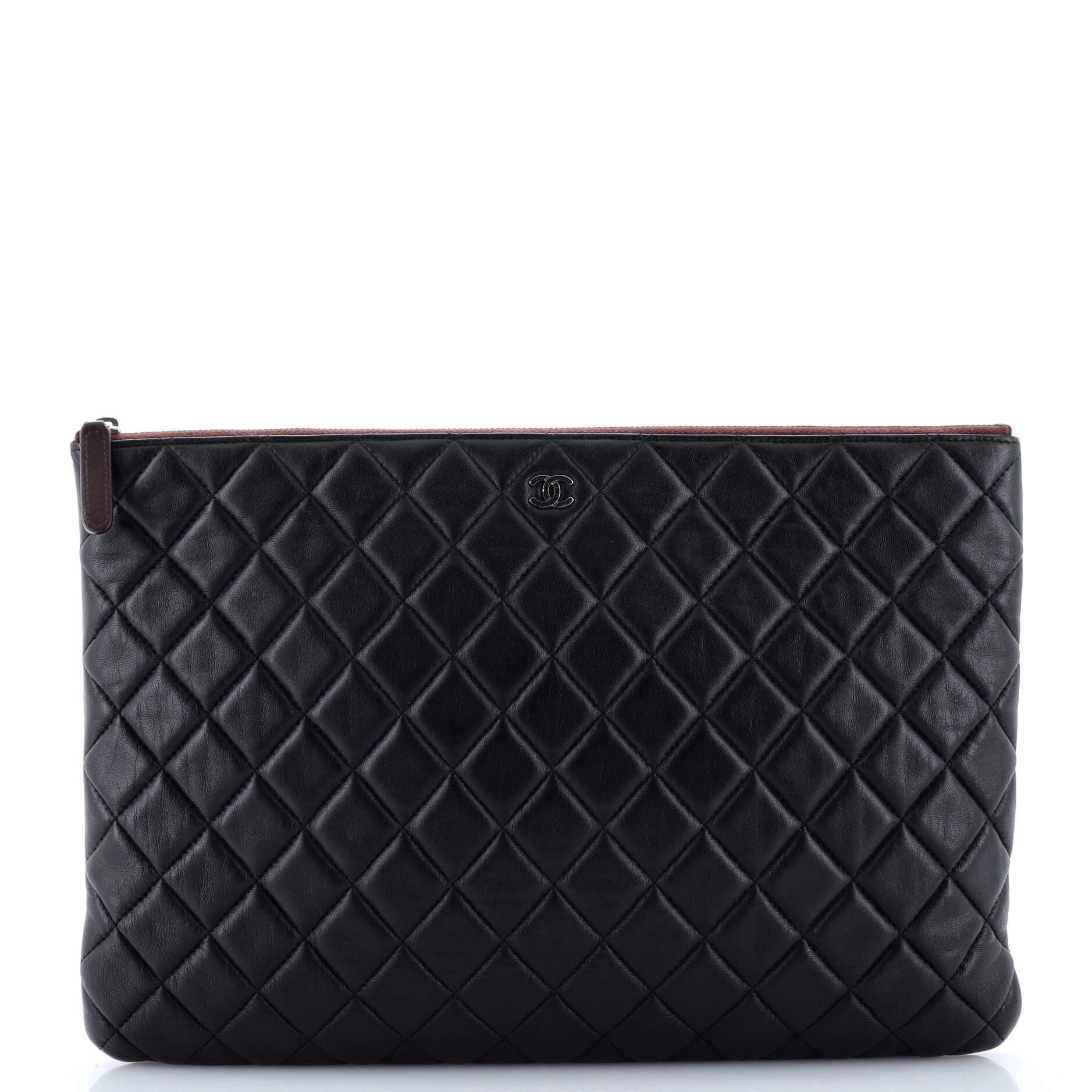 O Case Clutch Quilted Lambskin Large