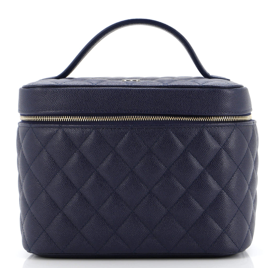 Classic Vanity Case Quilted Caviar Medium