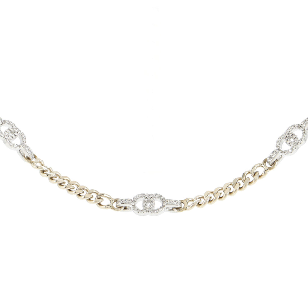 CC Station Chain Link Belt Metal with Crystals 70