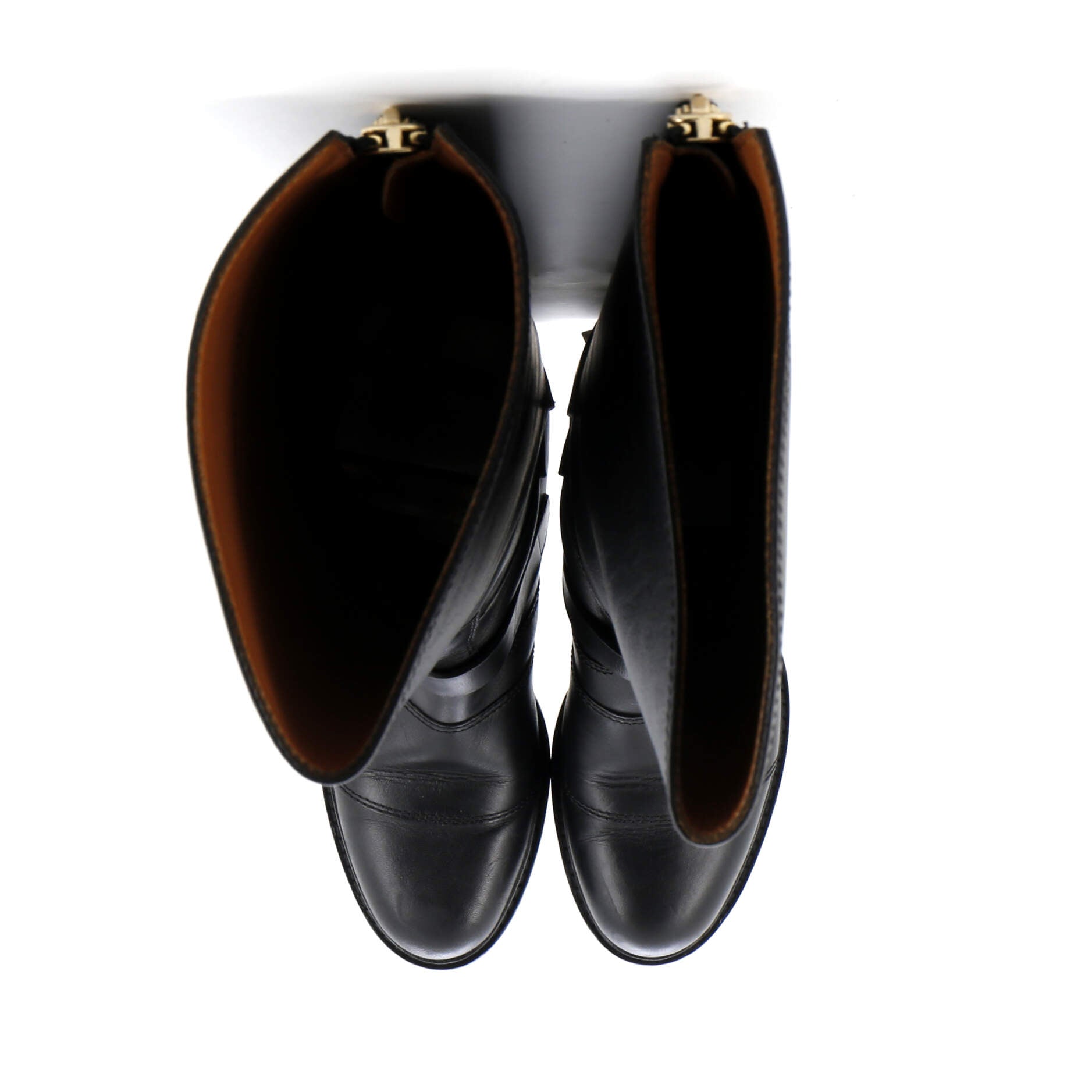 Women's Rockstud Buckle Knee High Boots Leather