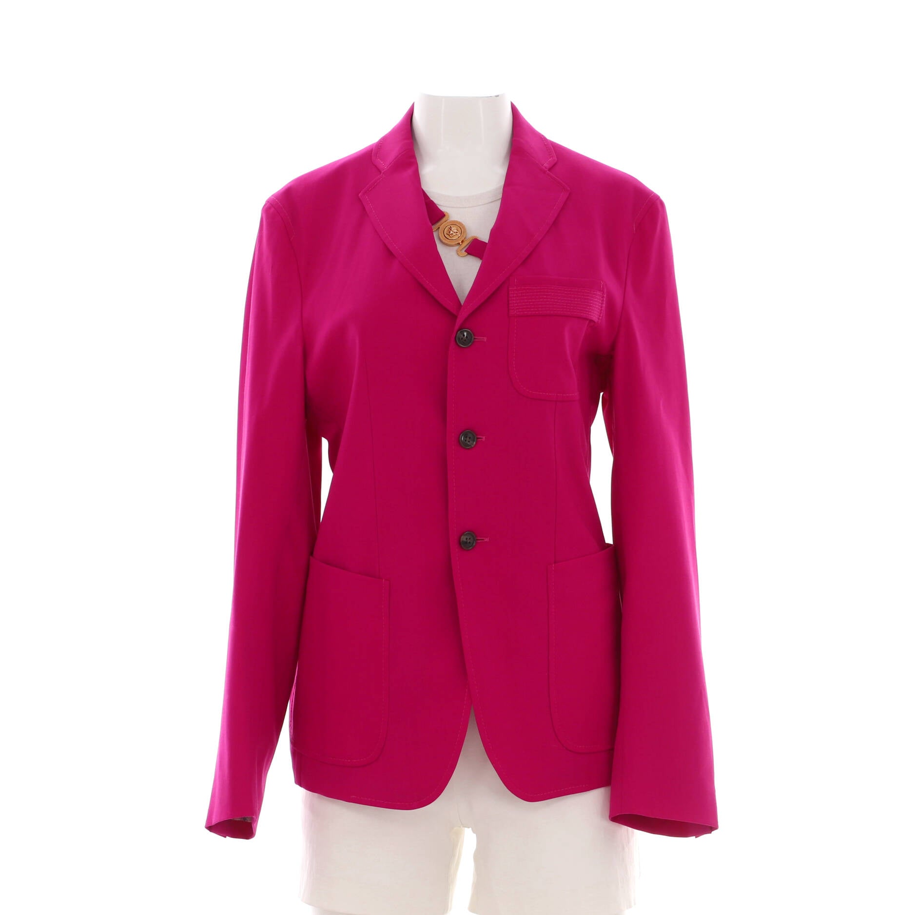 Men's Medusa Harness Single Breasted Blazer Cotton and Wool Blend