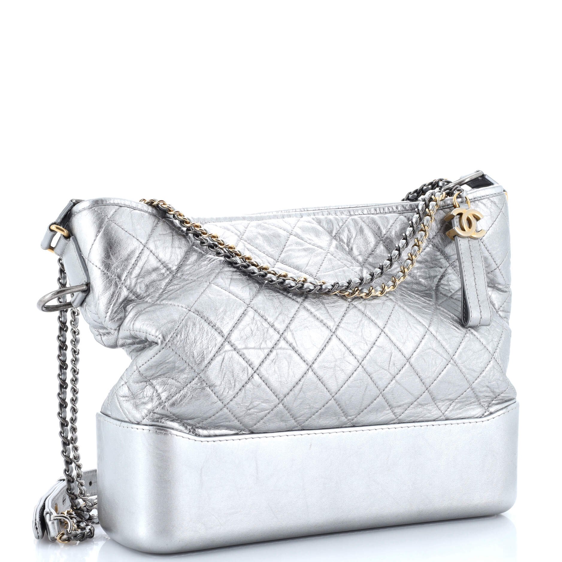 Gabrielle Hobo Quilted Metallic Aged Calfskin Large
