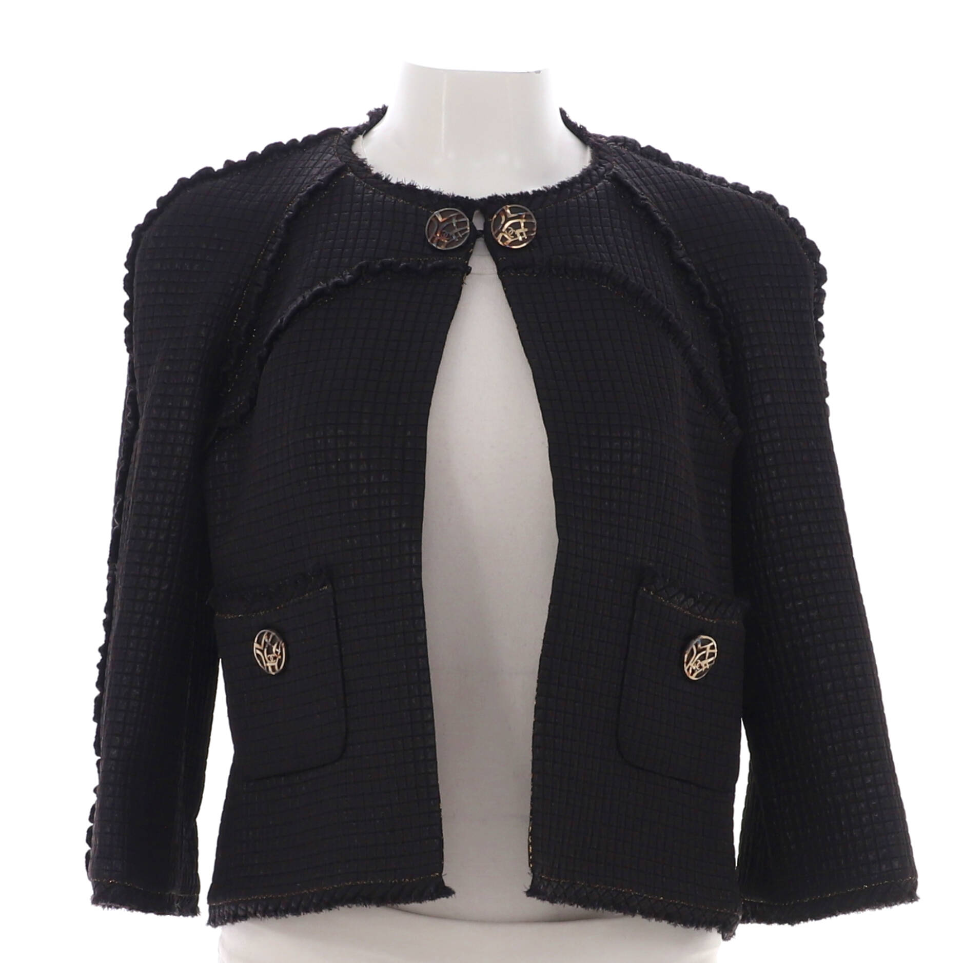 Women's Paris-Moscow Two Pocket Collarless Jacket Polyamide and Silk Blend