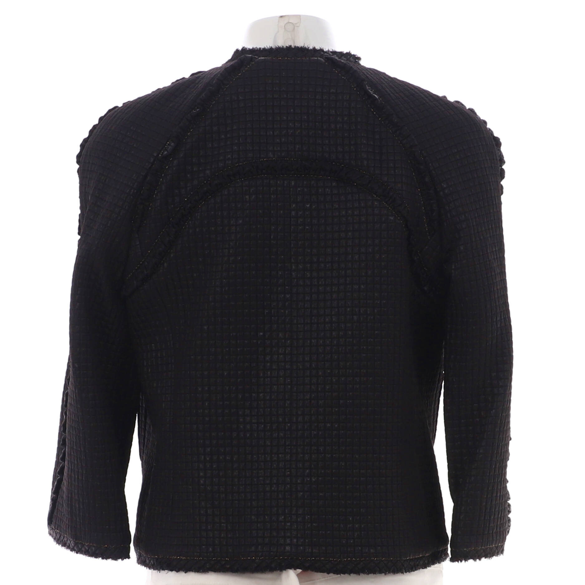 Women's Paris-Moscow Two Pocket Collarless Jacket Polyamide and Silk Blend