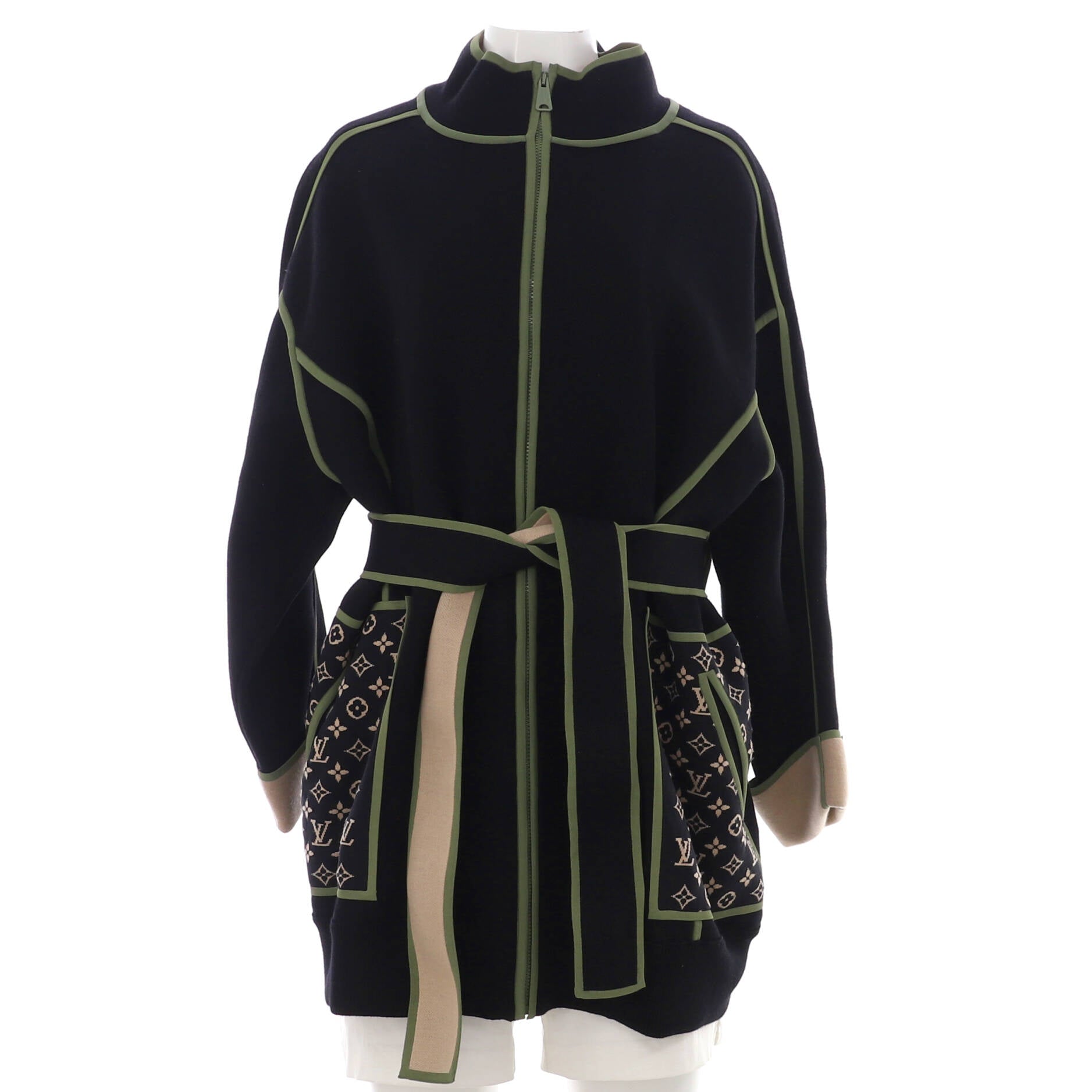 Women’s Flight Mode Belted Zip Up Jacket Wool and Polyamide Blend
