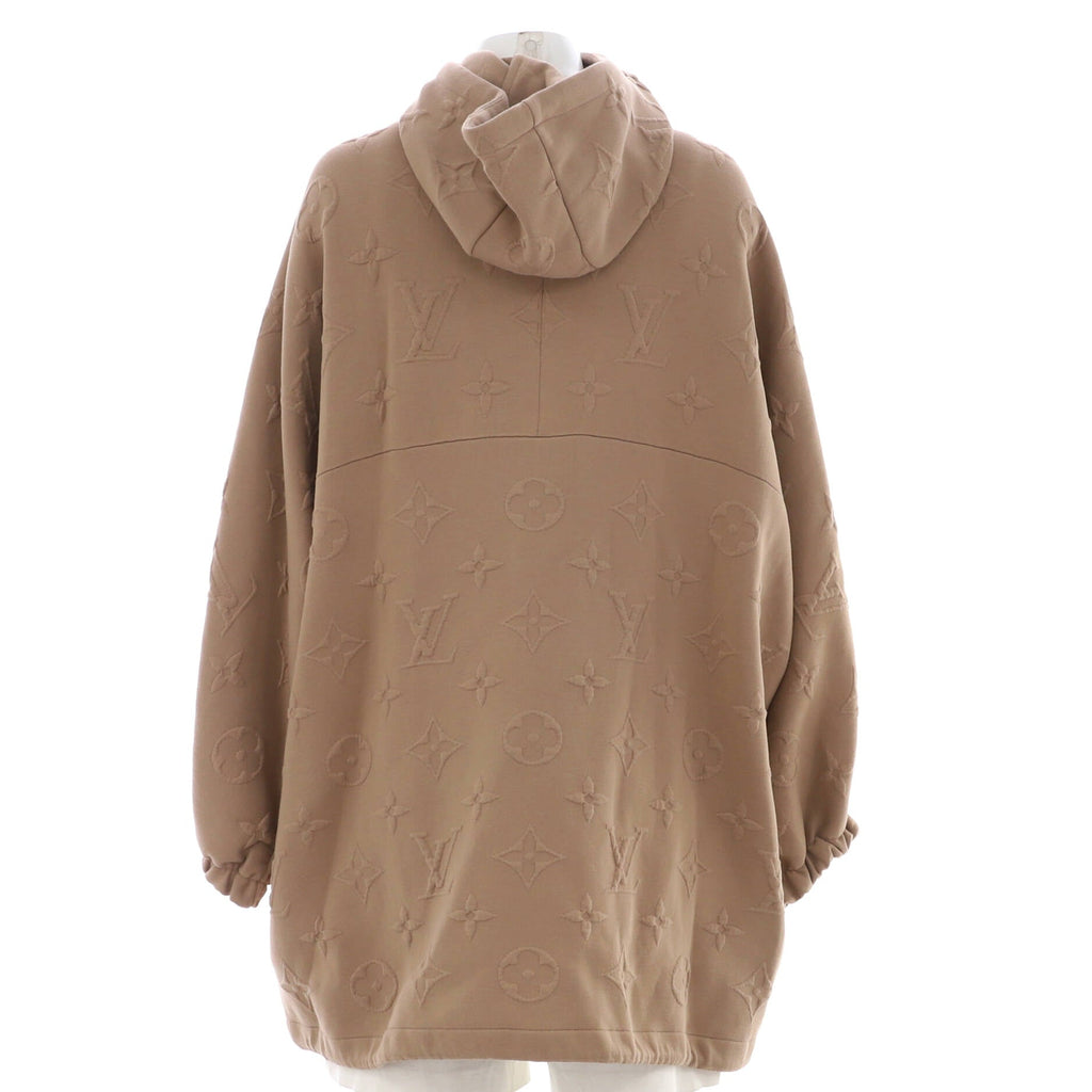 Women's Hooded Zip Parka 3D Monogram Cotton and Polyamide Blend